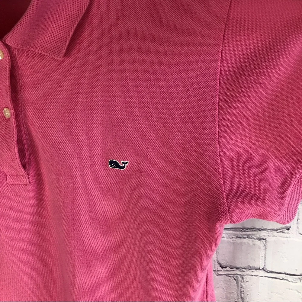 Vineyard Vines Classic Pique Polo short sleeve shirt cotton hot pink size large - Picture 3 of 7